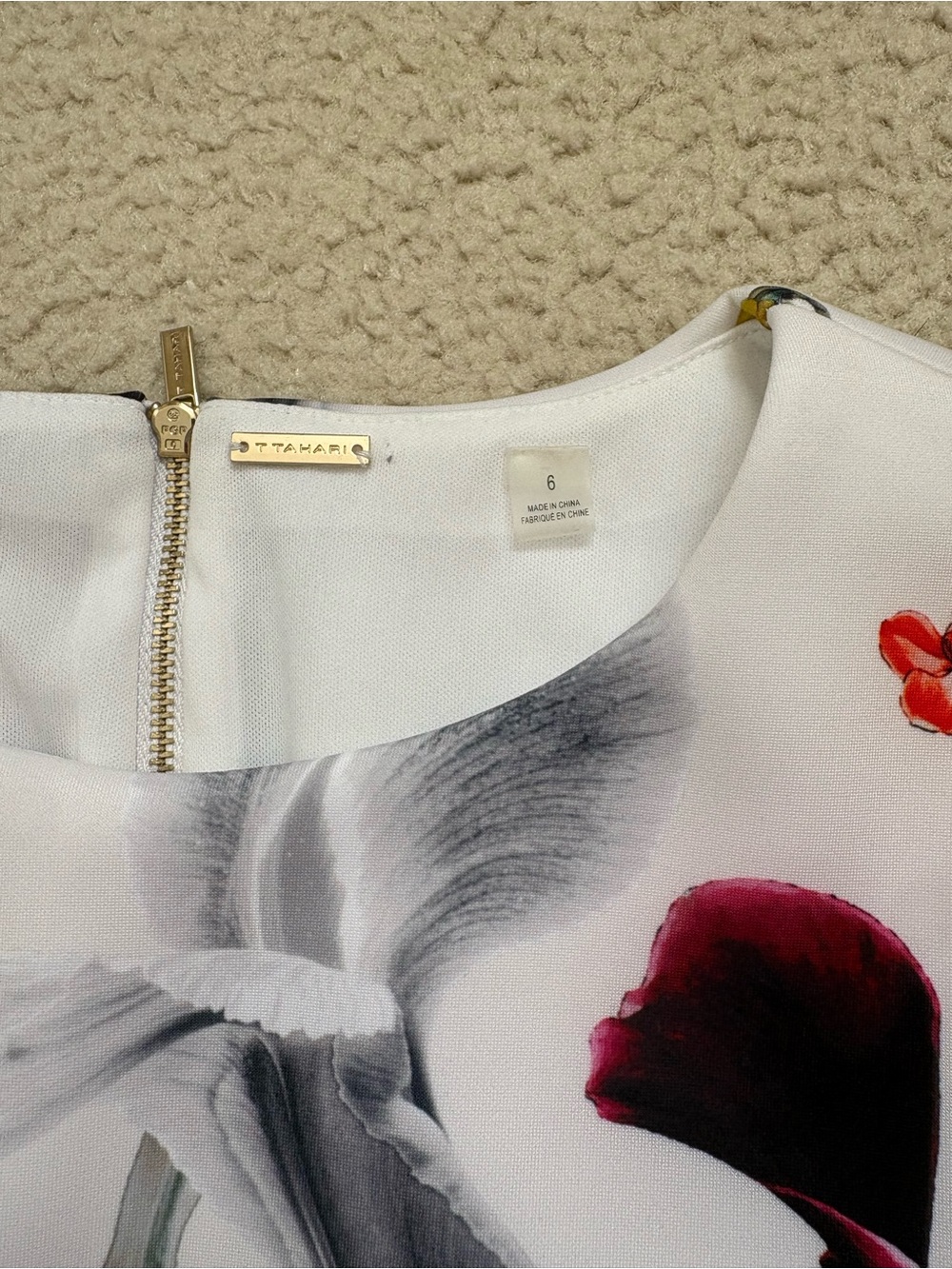 T Tahari Orchid Bloom body con sheath floral dress sz 6 romantic garden feminine - Picture 2 of 8